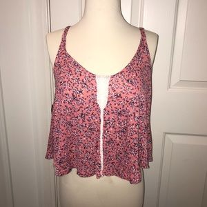 Kimchi Blue Pink floral crop/tank top
